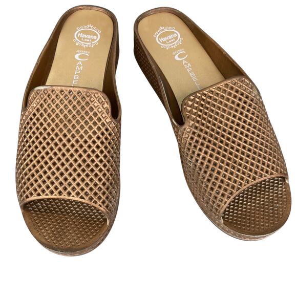 Jeffrey Campbell Gold Bronze Havana Last Fling Jelly Sandals 10 - Picture 2 of 10